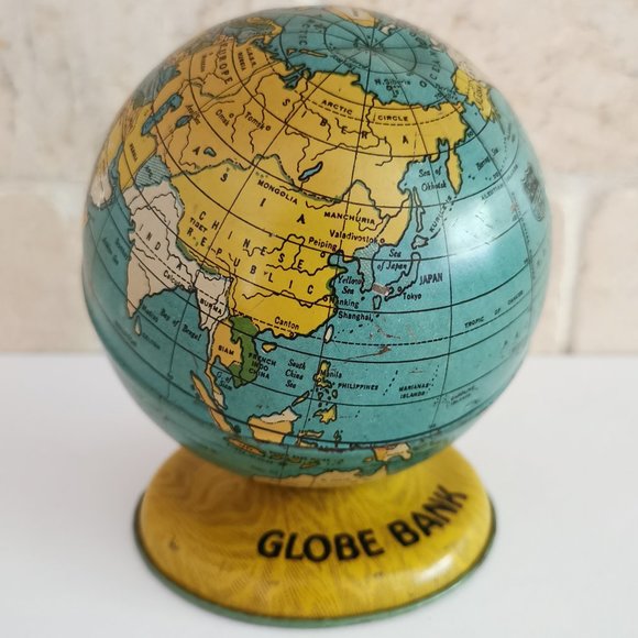 Other - Globe Tin Bank Vintage J Chein Coin Bank Made in USA